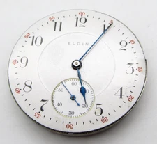 1908 Elgin Pocket Watch Model 7 Grade 340 16s 17j Dial Movement Only to restore