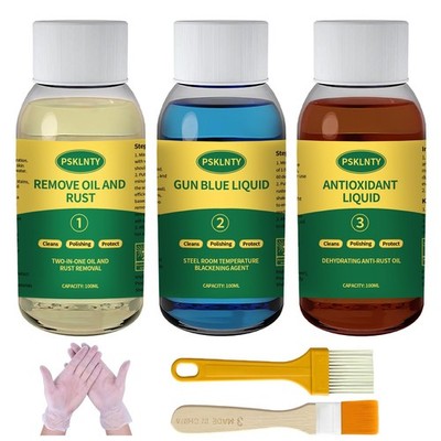 PSKLNTY Gun Bluing Kits Liquid Blue Finishing Rust 3*100ml, 3colors