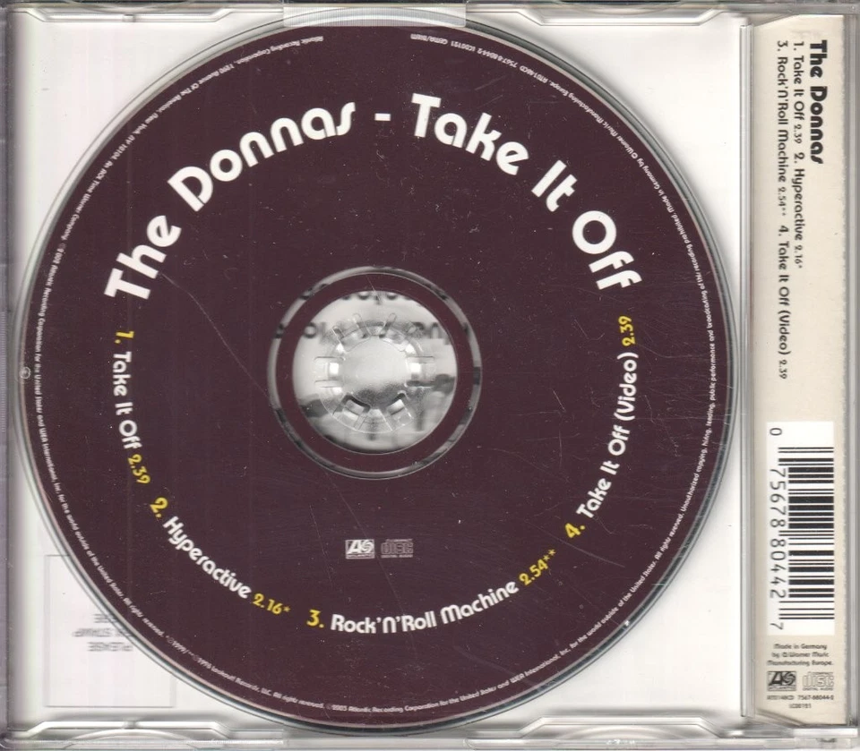 Donnas Take It Off CD UK Atlantic 2002 Single Verbesserte Disc Mit Video Track - Bild 2 von 2