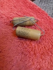 2x Mullard Mustard Capacitor  0.22uf  400v DC 10%