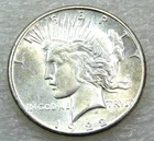 1922-S Peace Silver Dollar UNC Frosty White Luster in saflip #D292