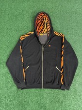 Aviator Nation Women's Tiger Stripe Relaxed Full Zip Velvet Hoodie Cheetah Sz L