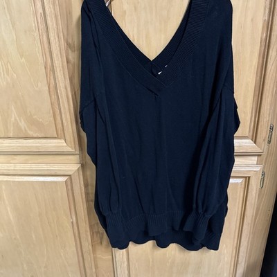 Victoria's Secret XL Black V-Neck Sweater Long Sleeve With Pockets