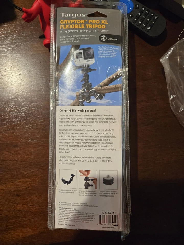 Targus TG-GT80G-101 Grypton Pro XL Flexible Tripod Black with Gray Trim - Image 2 of 4