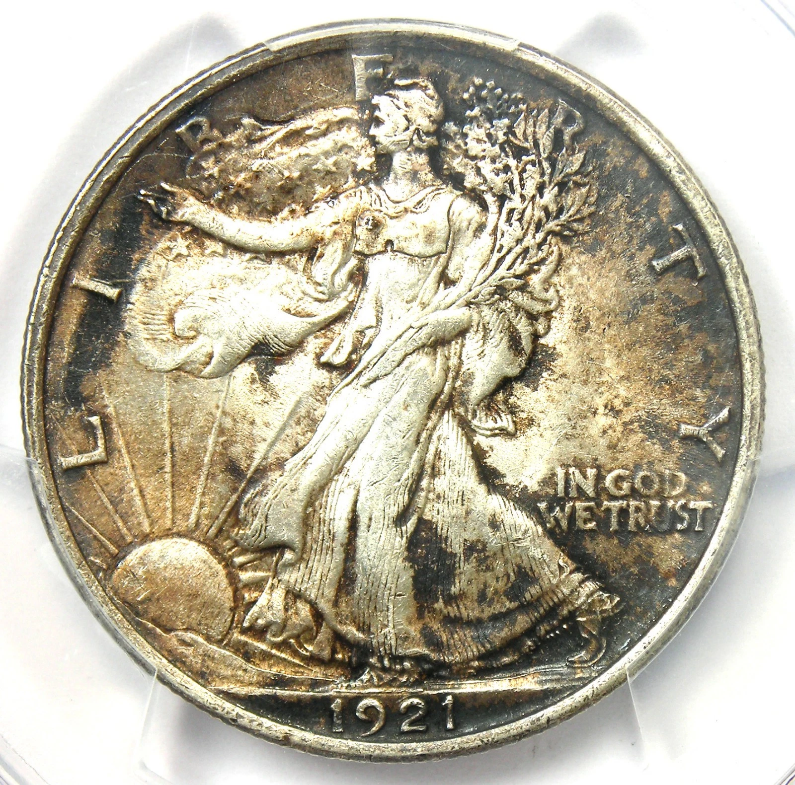 1921 Walking Liberty Half Dollar 50C Coin - PCGS Uncirculated Detail (UNC MS)