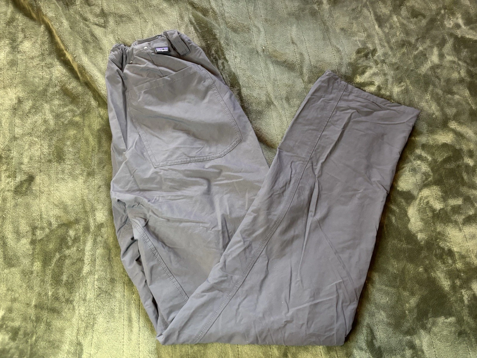 Patagonia Hiking Pants Mens 35 Gray Elastic Drawstring Lightweight Climbing