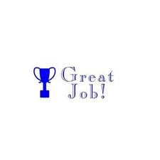 GREAT JOB! (trophy) - Best Selling Teachers self ink BLUE stamp - Trodat 4912