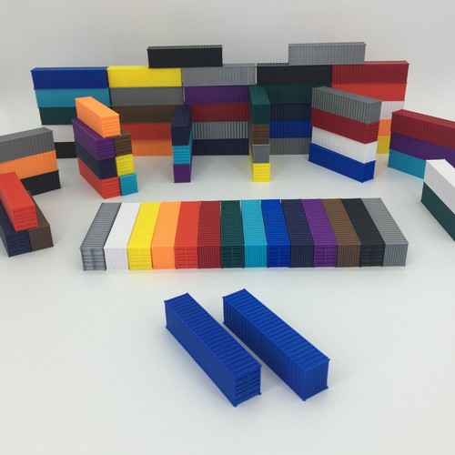 NEW (2) 40' Shipping Containers - Z Scale 1:220 - BLUE - ALL COLORS AVAILABLE! - Picture 9 of 12