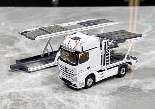 ZD GCD 1:64 White AMG Actros Gigaspace 4x2 Trailer Truck Model Diecast Metal Car - Picture 6 of 10
