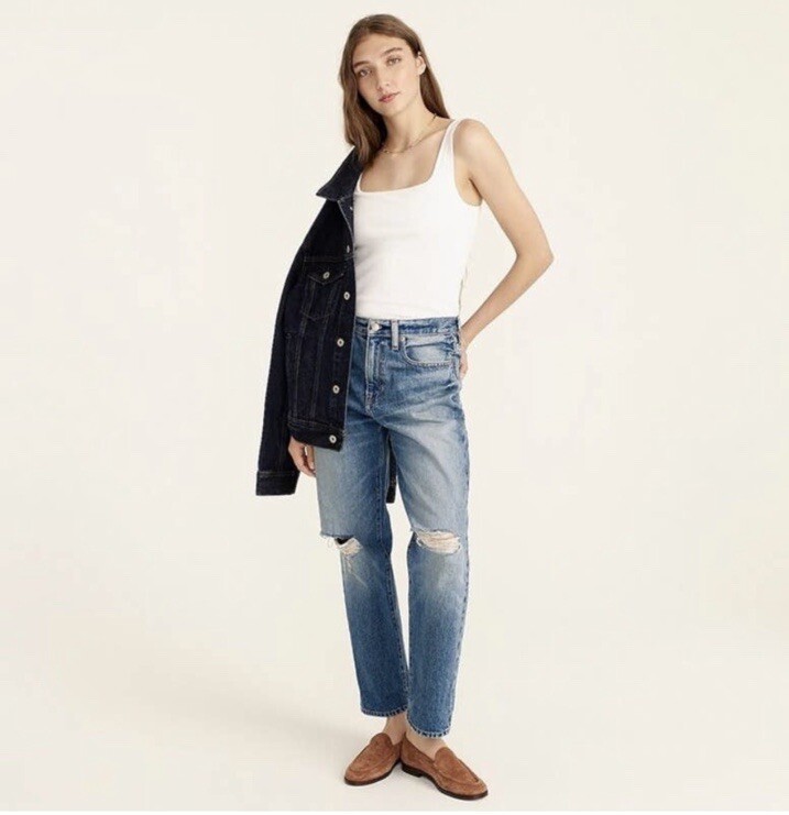 J.Crew Women's Size 31 Slouchy Boyfriend Jean in Southern Sky Wash BA646