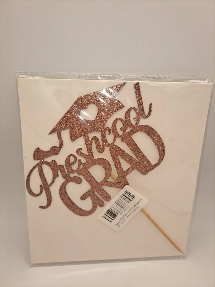 Topper para pasteles/cupcakes "grado preescolar". Foto fiesta utilería Brillo rosa.  Foto 2 de 4