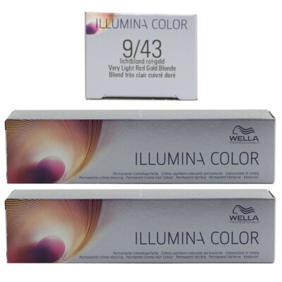 Wella Illumina 2 x 60 ml 9/43 lichtblond rot gold Set