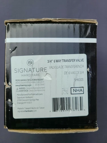 NEW Signature Hardware SH6103 Edenton Brass 3/4" 6-Way Transfer Valve, Miseno - Picture 1 of 4