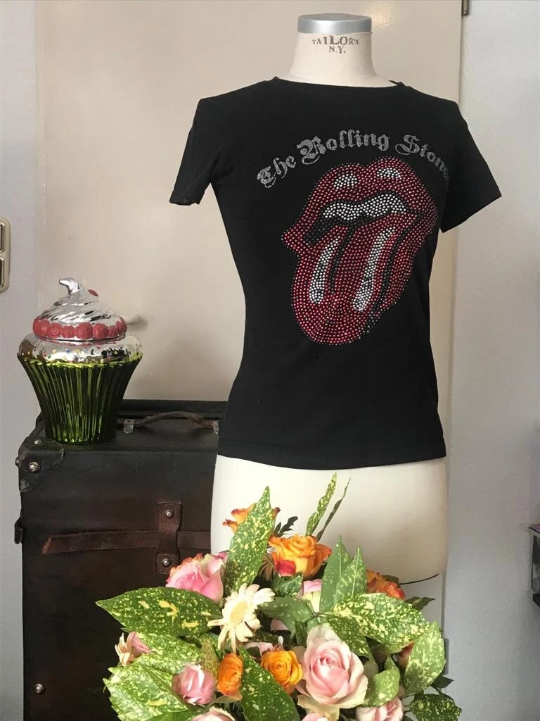 Rolling stones t-shirt glitzer cheap