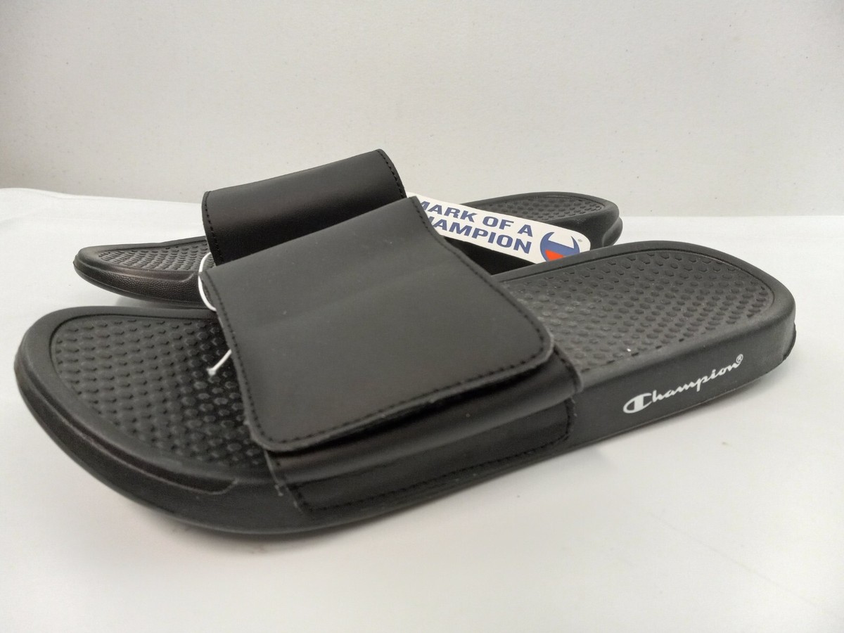 Pairs Champion Men's Large 9/10 Black Slider Slide Sandals