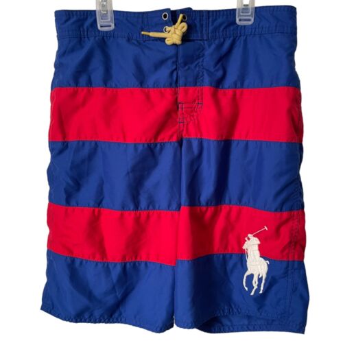 Polo Ralph Lauren Boys Striped Swim Board Shorts, Size L (14/16), EUC! - Afbeelding 1 van 6