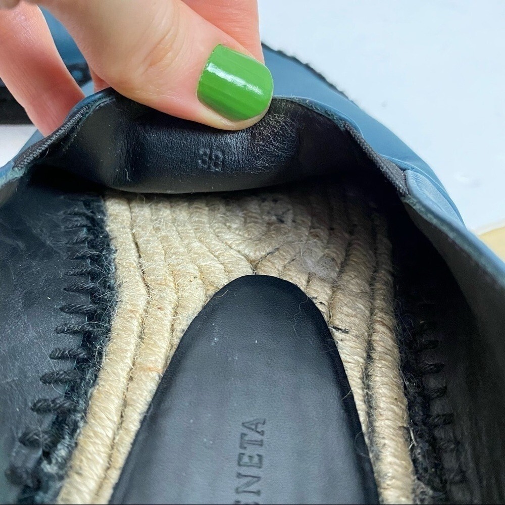 Bottega Veneta Leather Shoes Mens 38 5 Woven Espadrilles Slide On Blue Black Bottega Veneta Leather Woven Espadrilles Mens 5 / 38 Slide  main image 4