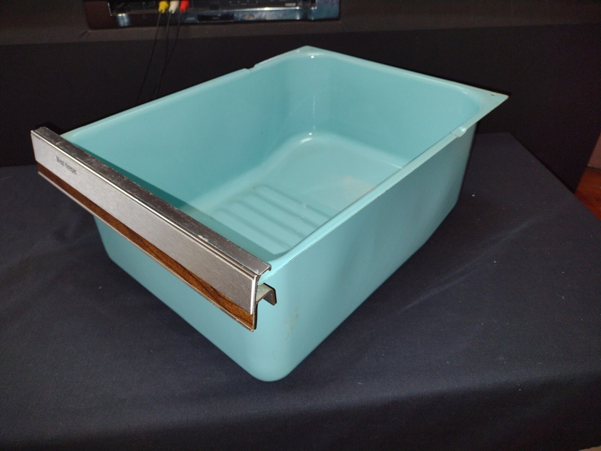 Vtg Nice Blue Enamel Refrigerator 