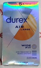 Durex Air Large Wide Fit Ultra Thin 10 Latex Condoms Exp. 10/26 New