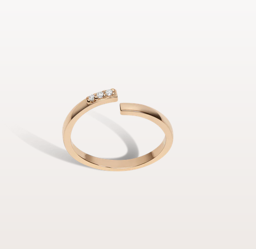 Three Round Cut 0.13CT Real Moissanites In 10K Yellow Gold Wrap Fashion Band