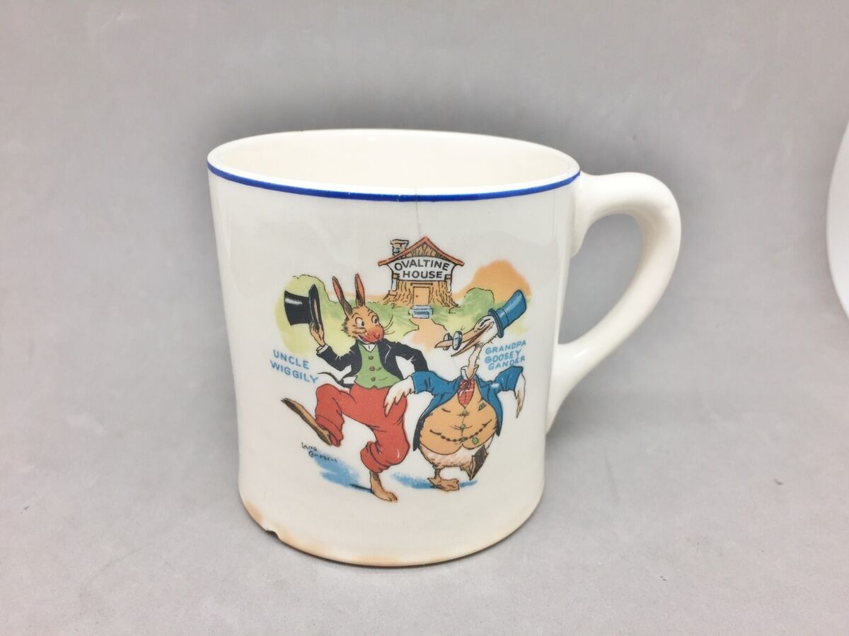 超特価SALE開催! Ovaltine Mug Cup 1924 Vintage Uncle Wiggily Grandpa Goosey キャラクター