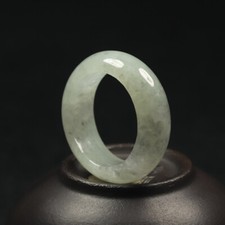 Size 6.5 Certified Grade A 100 Natural Black Green Icy Jadeite Jade Ring S04789