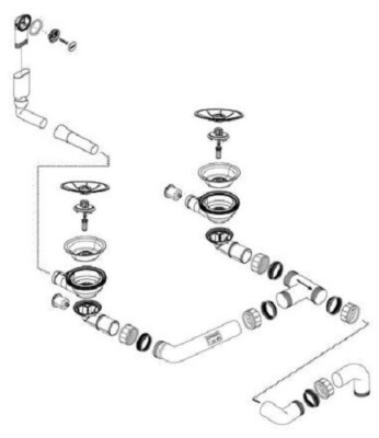 Blanco 234800 Ablaufgarnitur InFino 2 x 3,5'' Sieb für Axia III 6S(-F)