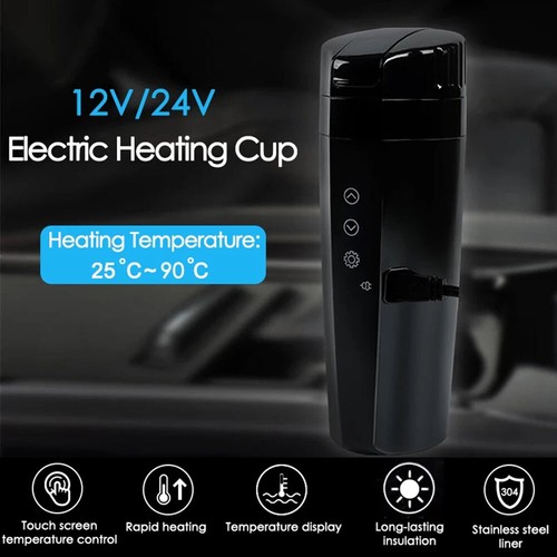 12V Heating Cup Travel Car Smart Temperature Control Coffee Mug Electric Kettle - Picture 4 of 12