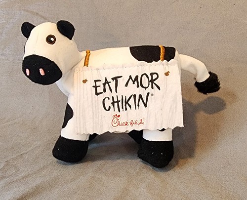 Chick-Fil-A Promo 5" Mini Cow Plush Toy With Eat Mor Chikin Sign 2019 ...