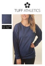 Tuff Athletics Women's Crewneck Tencel Lightweight Sweatshirt  Blue  Size S
