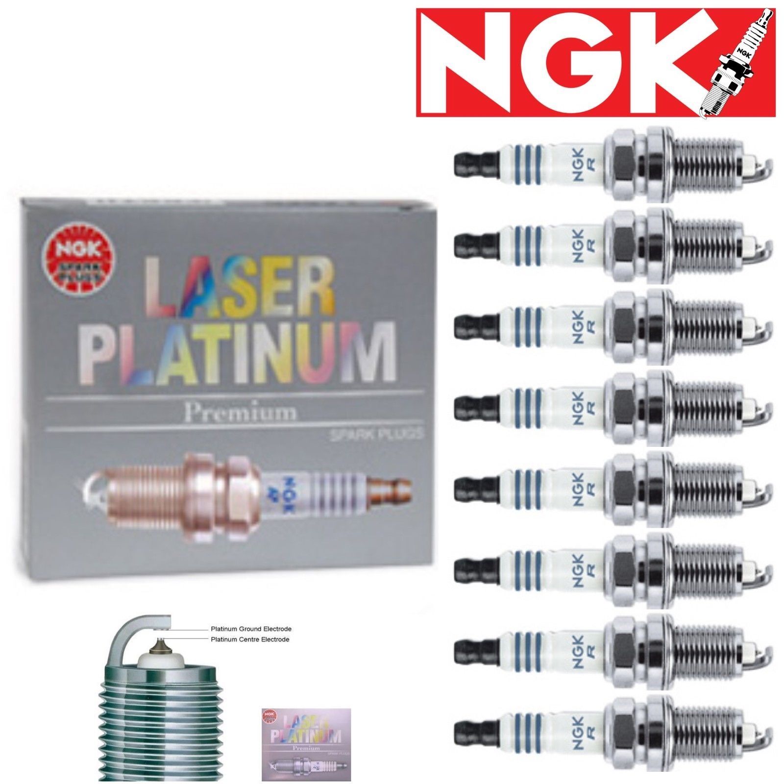8 pcs NGK Laser Platinum Spark Plugs 2003-2007 GMC Savana 3500 6.0L 4.8L V8