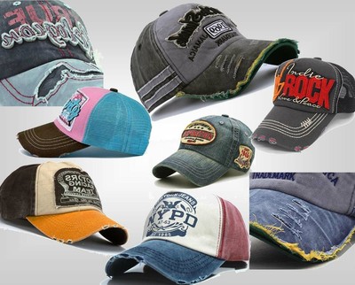 BASEBALLCAP Washed Destroyed Used Look Neu TRENDY Vintage Retro