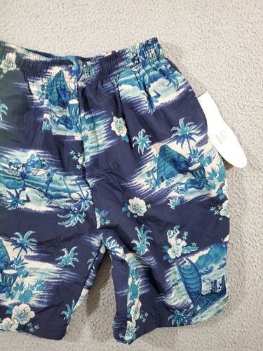 Bugle Boy Swim Trunks Boys Large Blue Board Shorts Casual Floral Beach Pattern - Picture 6 of 10
