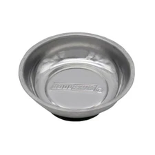 3" Round Magnetic Small Parts Tray Heavy Gauge Stainless Steel Rolled Edges