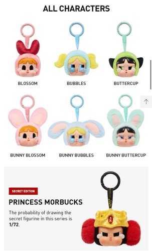 US SELLER-CA 1/6 Pop Mart Crybaby Powerpuff Girls Plush Keychain- pick or blind - Picture 2 of 4