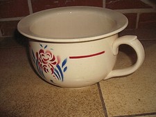 Ancien pot de chambre décors de fleurs Lunéville