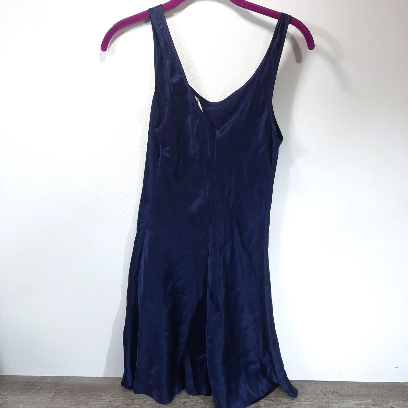 UNDERCOVER Abito da notte vintage Victorias Secret cravatta 100% seta blu seta piccolo Y2K