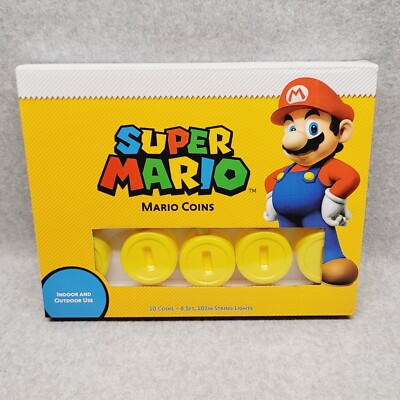 Super Mario Bros 10 Gold Coin String Lights Indoor Outdoor Party Decor ...