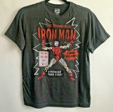 Marvel Comics IRON MAN Youth Boys XL 14 Invinsible Large Print T-Shirt Tee