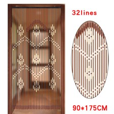 Natural Wooden  Bamboo Beaded Curtain Fly Screen for Bath Bedroom Porch Door