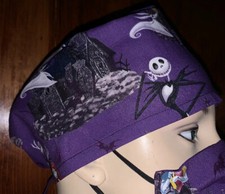 Scrub Cap Nightmare Before Christmas Jack Skellington Jack And Sally Nurse Hat