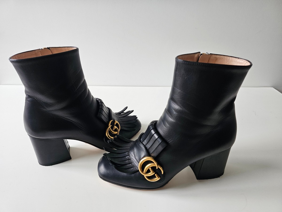 GUCCI ブーツカットデニム ゴールドロゴ org.jpg