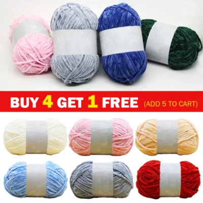 100g Soft Chenille Yarn/Wool Special Plush Chunky Knitting Crochet
