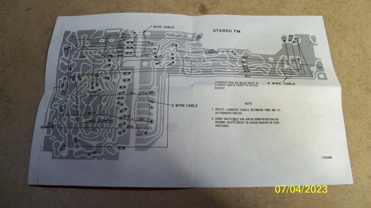 電車 プレート 1971 to 1973 Delco GM AM/FM/St Circuit Board Jumper Package