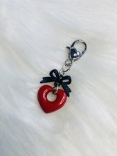 Red Heart Bag Charm Keychain Key Car Charm Zipper Pull Y2K New Gift