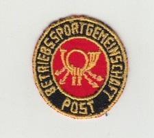 original Aufn&auml;her Sportkleidung DDR BSG Post Betriebssportgemeinschaft ca. 5 cm