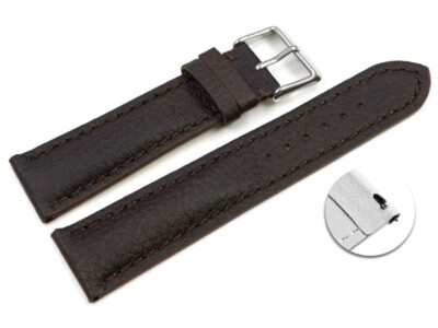 Schnellwechsel Uhrenarmband Hirschleder dunkelbraun stark gepolstert sehr weich 