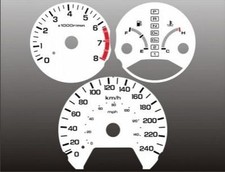 1998-2002 Honda Accord METRIC Dash Cluster White Face Gauges KMH KPH