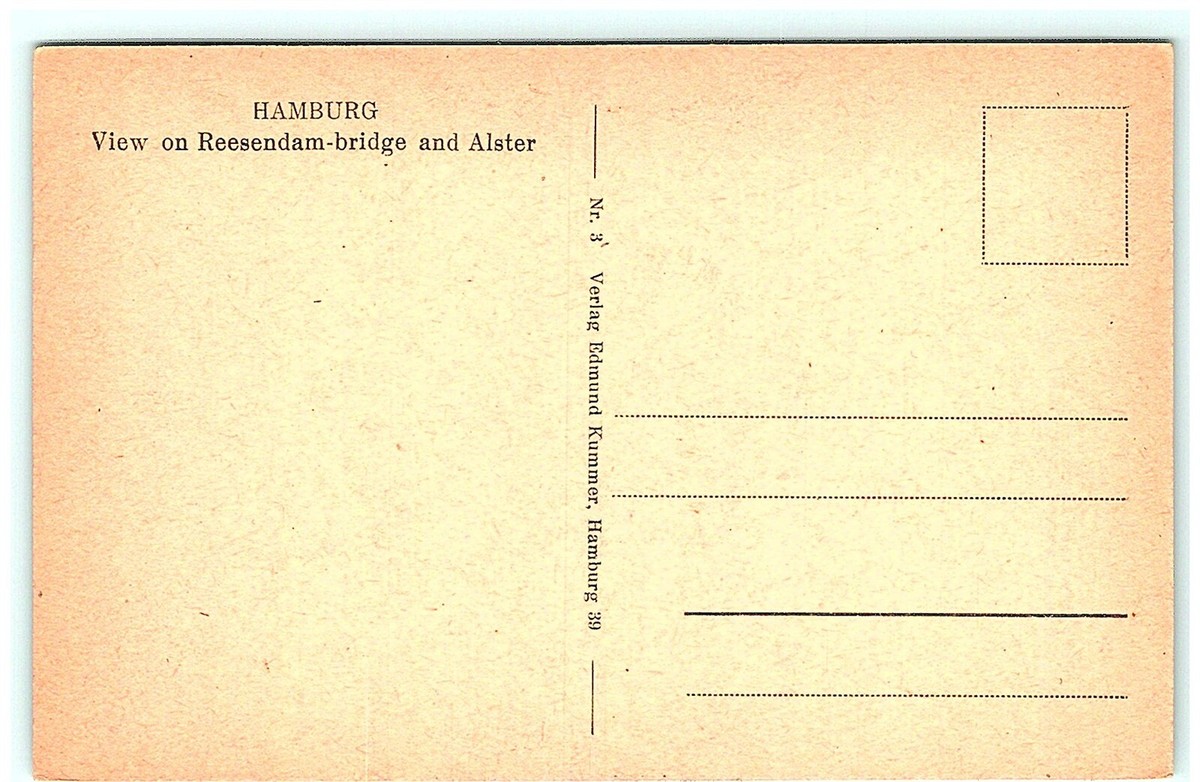 S04-4429, HAMBURG, BLICK AUF REESENDAMMBRUCKE UND ALSTER, ANTIQUE
