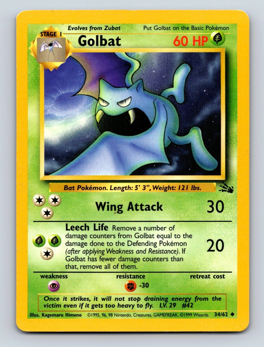 【PSA10】ゴルバット 英語 34/62 golbat Golbat HP 60 Wing Attack Leech Life Green Colorful Pokémon | eBay